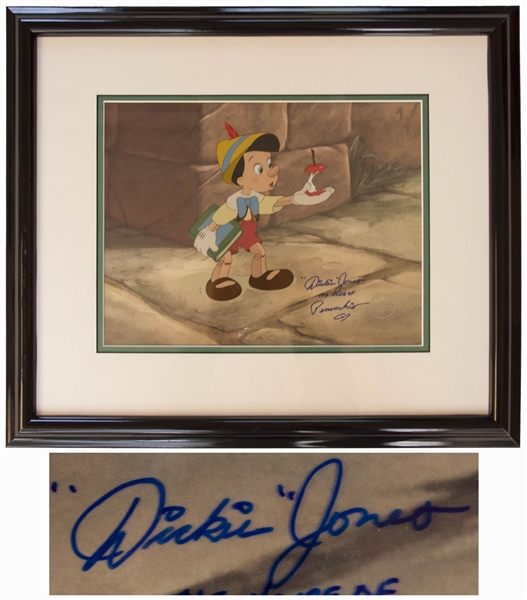 Disney Limited Edition Sericel of ''Here's Your Apple!'' From ''Pinocchio'' -- Signed by the Actor Who Voiced Pinocchio in the Original 1940 Film